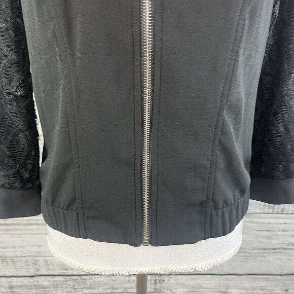 Cache Full Zip Front Lace Jacket size 4 Slinky Stretch Wedding Cocktail Disco - Picture 6 of 12